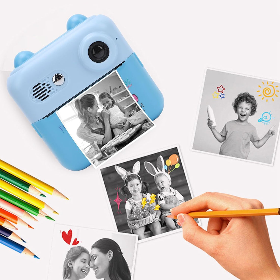 Instant Print Camera, 50MP 1080P 16x Digital Zoom Digital Camera with 2.4 Inch HD